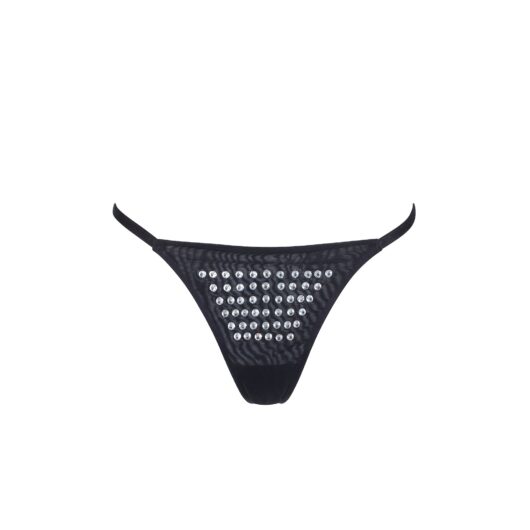 Bluebella BB x Ashish Silver Diamante Satin and Mesh Thong - 10