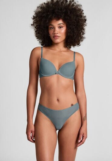 Hunkemöller Invisible thong Stripe mesh Grey