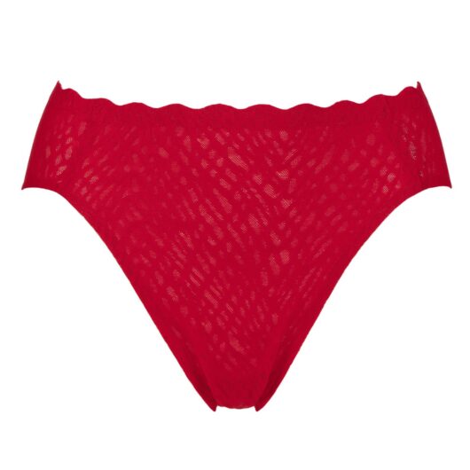 Women's 1 Pack Sloggi ZERO Feel Bliss Festive High Leg Briefs Shanghai Red Small