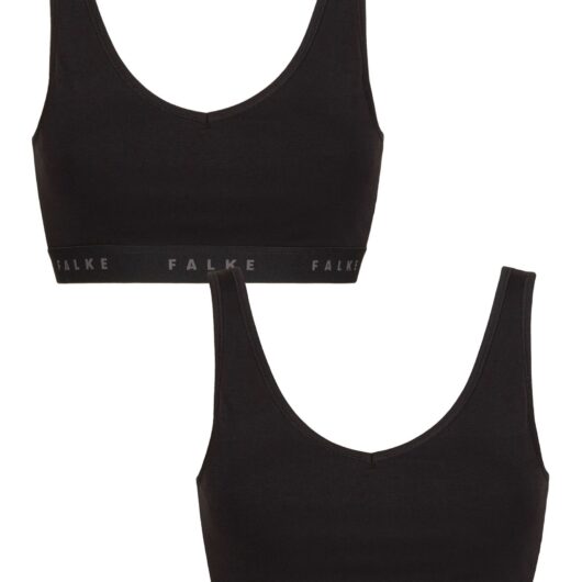 Women's 2 Pack Falke Daily Comfort Cotton Bralette Black XS