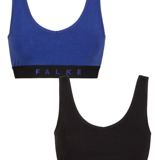 Women's 2 Pack Falke Daily Comfort Cotton Bralette Blue and Black S