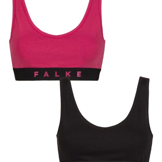Women's 2 Pack Falke Daily Comfort Cotton Bralette Pink and Black XXL