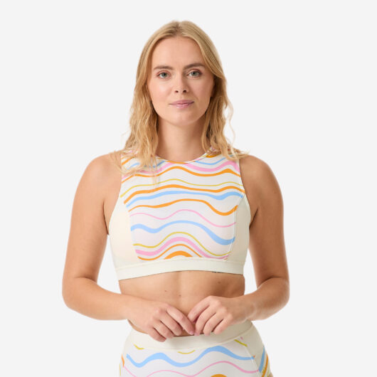 Women's Surfing Back-zip Bralette Bikini Top - Carla Vivetta White