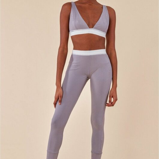 Bralette & Legging Workout Lounge Set - Light Grey by Cosmochic