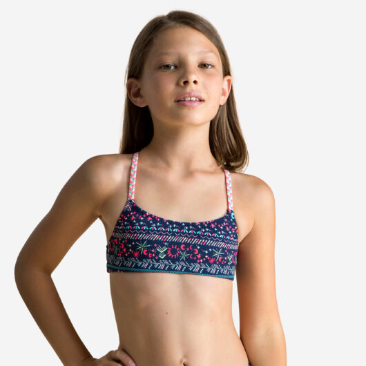 Girls' 2-piece Swimming Swimsuit Top Lila Blue