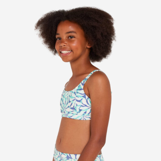 Girl's Swimsuit Top With Adjustable Bralette Floral - 500 Nora Lilac