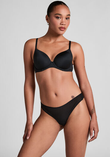 Hunkemöller Invisible thong Stripe mesh Black