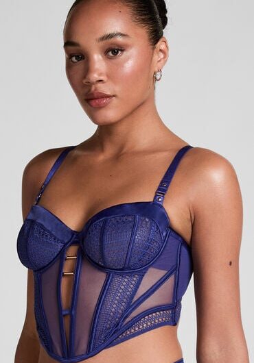Hunkemöller Missy Non-Padded Underwired Longline Bra Blue
