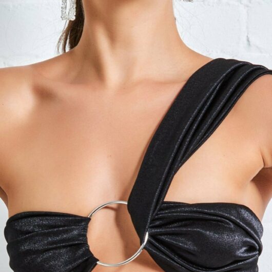 Ring Detail Bralette - Black by Goddiva
