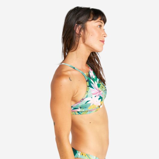 Women's Bralette Bikini Top - Andrea Tropical Green