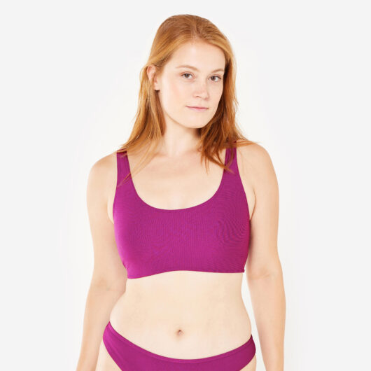 Women's Textured Surf Bralette Bikini Top - Aurely Purple