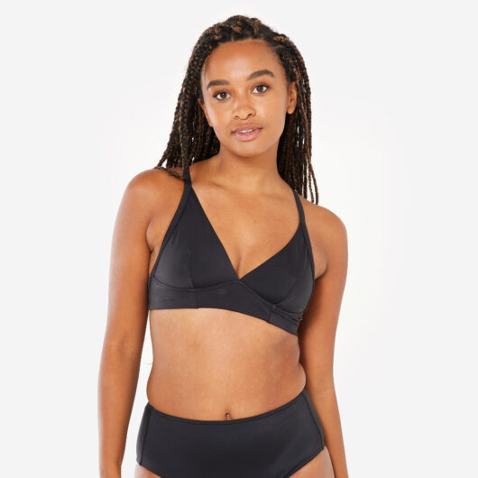 Second Life - Women's Swimsuit Bralette With Double-adjustable Back Bea Black